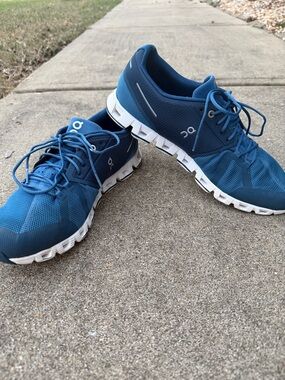 On CloudTec Men's Blue White Running Shoes Breathable